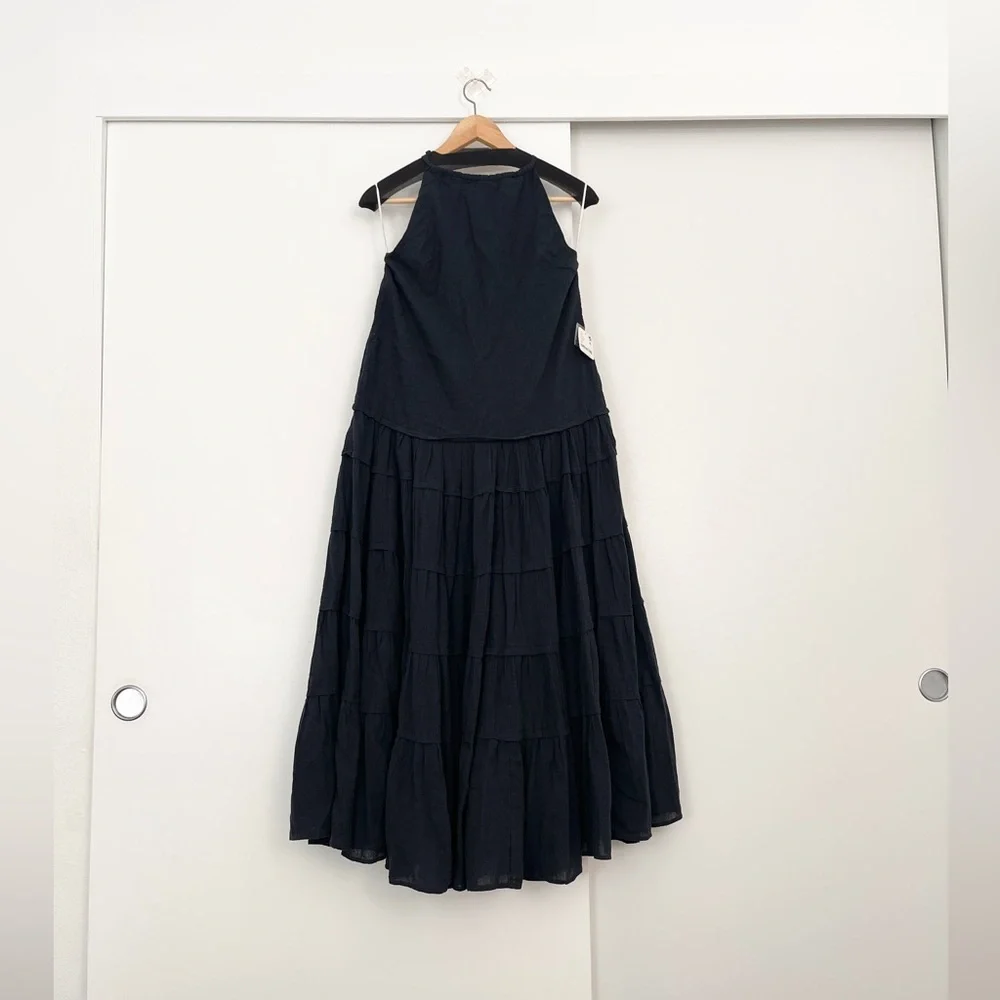 NWT Free People Somewhere Sunny Maxi Dress Drop Waist Open Back Size XS